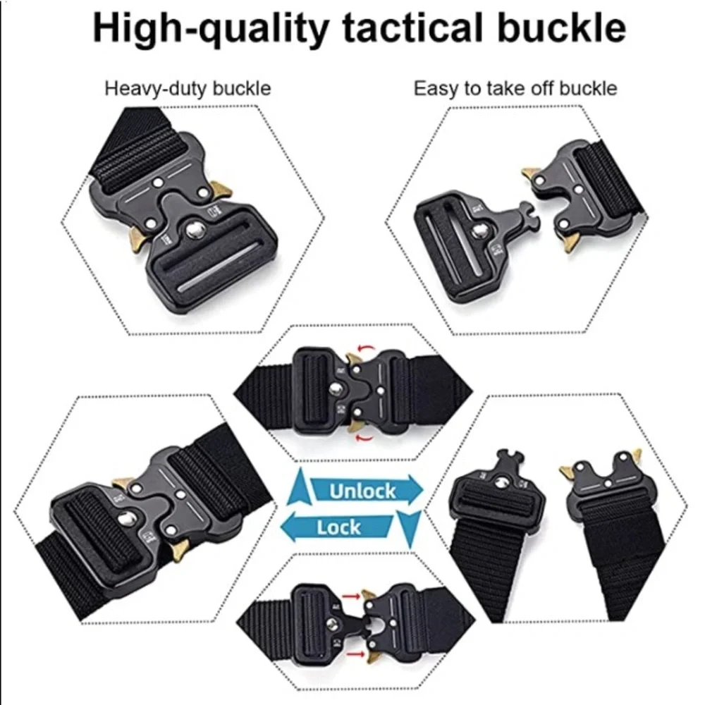 Military Tactical Army Adjustable Quick Release Belts Men Casual Rigger Web Belt